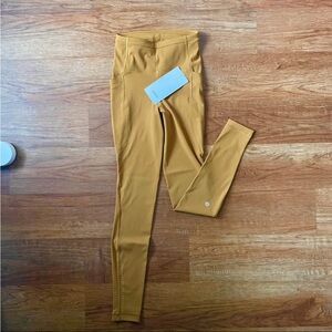 Mustard Yellow High-Waisted Leggings for Yoga